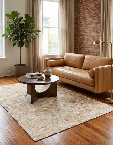4' 9 x 6' 7 Cowhide Stocks Rug