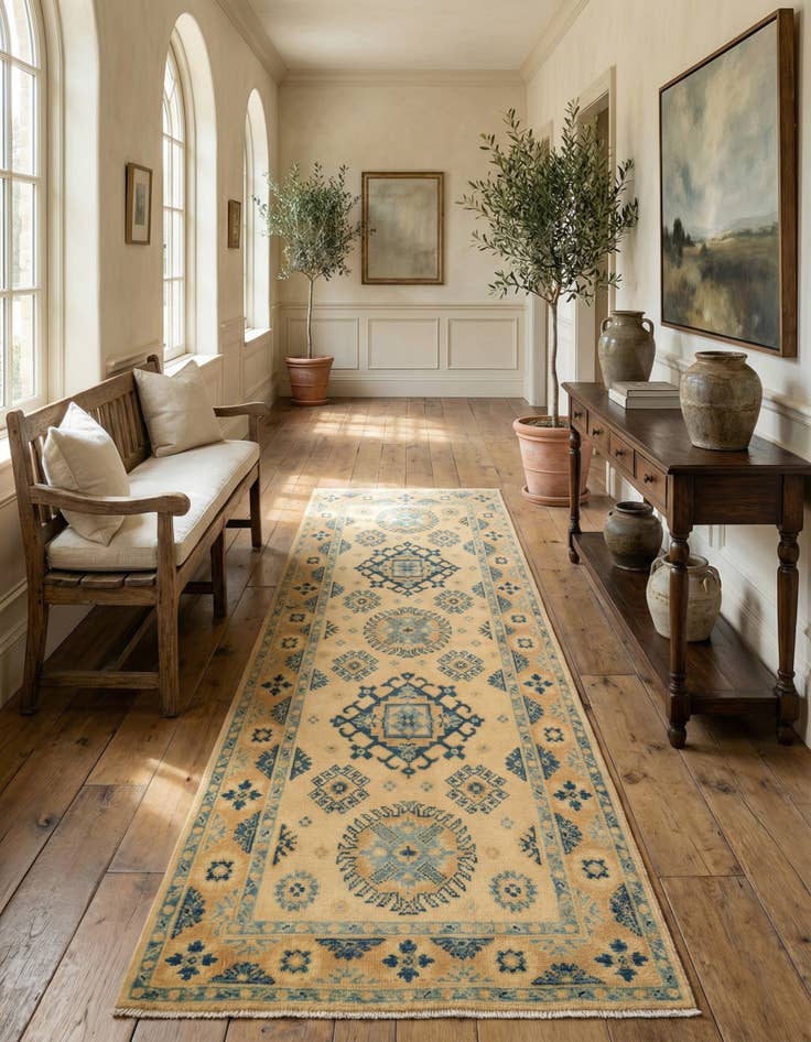 Detail image of 2' 8 x 6' 4 Hand Knotted Oushak Wool Runner Rug