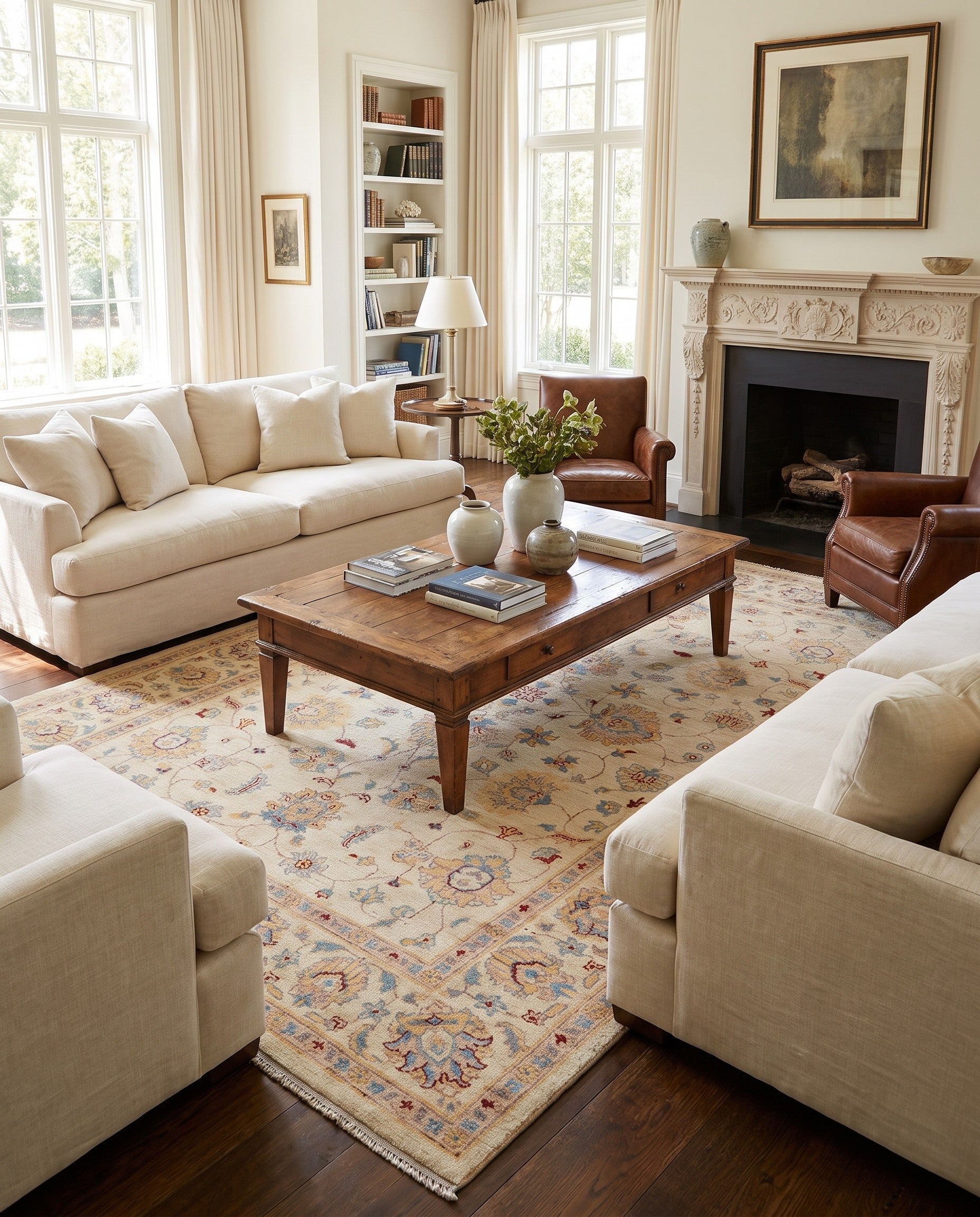 5' 8 x 8' Hand Knotted Ziegler Rug
