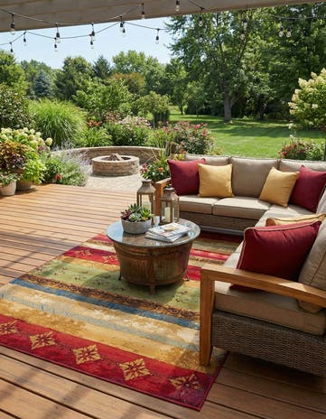7' 10 x 10' Easy-Clean Modern Indoor / Outdoor Rug