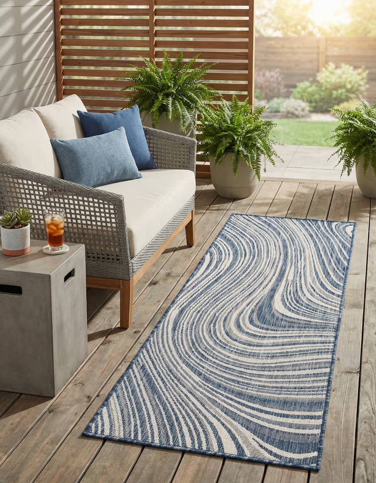 Detail image of 2' x 6' Washable Modern Indoor / Outdoor Runner Rug