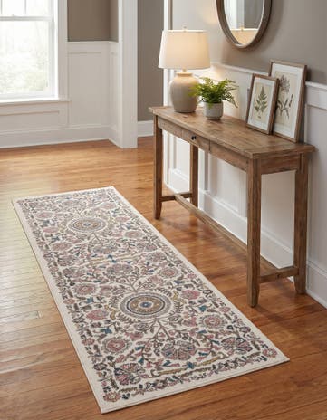 Ivory Blossom Runner Rug