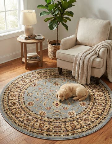 6' x 6' Classic Agra Round Rug