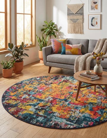 6' x 6' Washable Hyacinth Round Rug