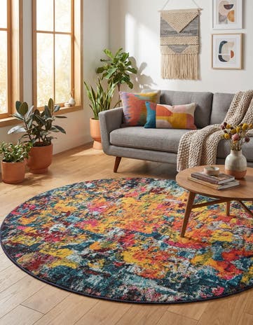 6' x 6' Washable Hyacinth Round Rug