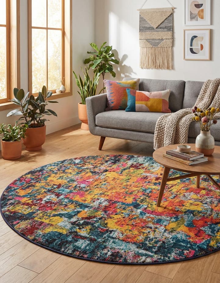 6' x 6' Washable Hyacinth Round Rug