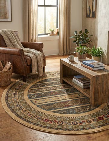6' x 6' Kashkuli Gabbeh Round Rug