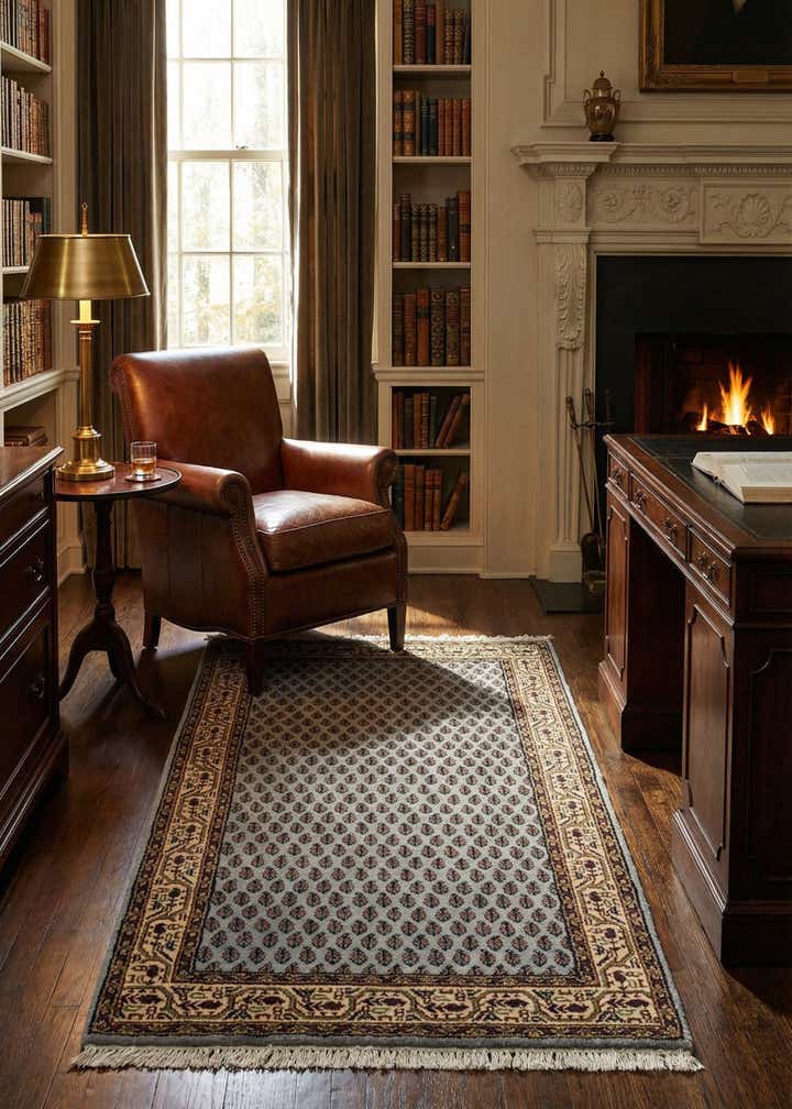 3' 1 x 5' 5 Hand Knotted Mir Wool Rug