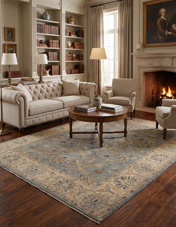 7' 11 x 9' 10 Hand Knotted Ziegler Rug