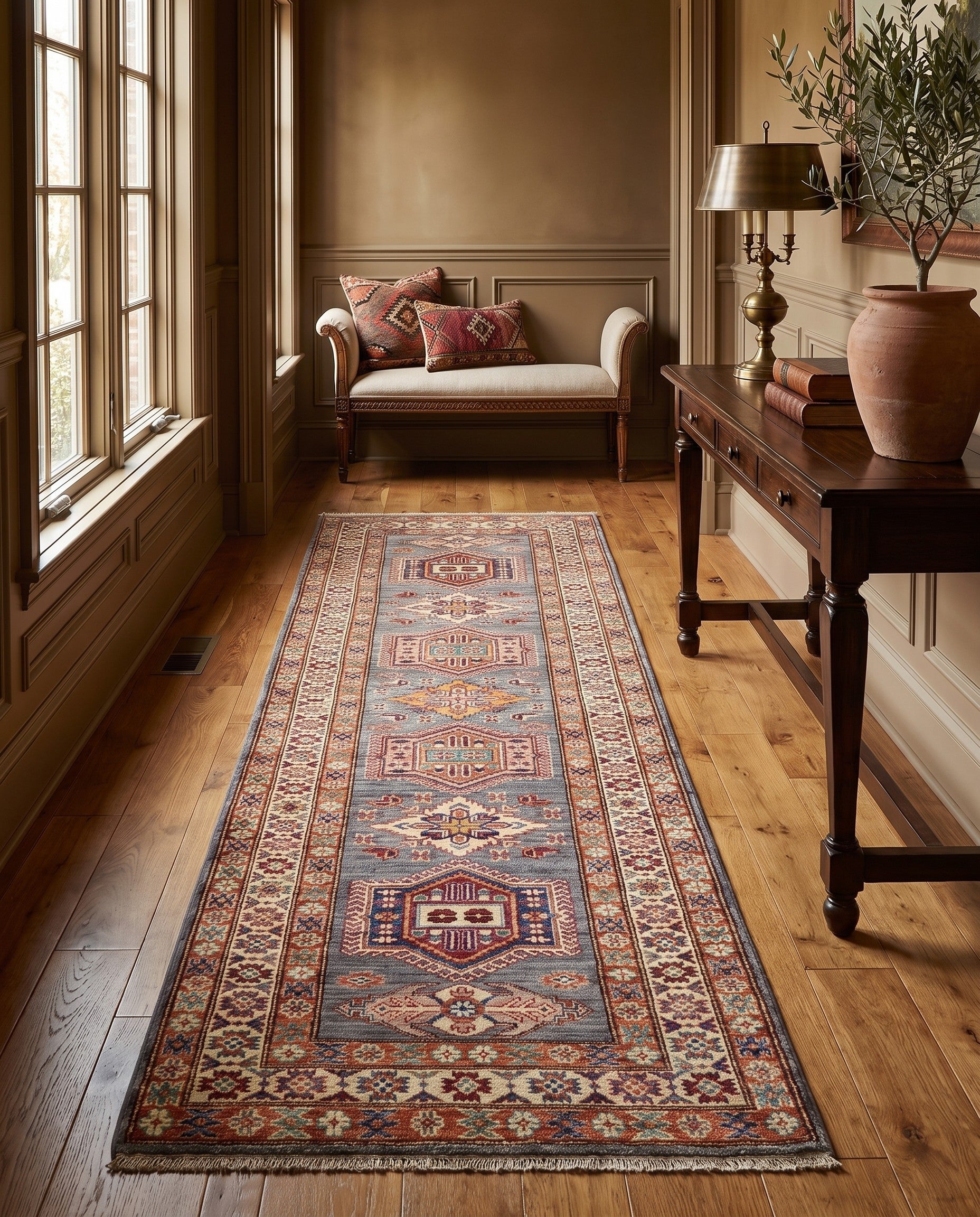 2' 10 x 9' 6 Hand Knotted Kazak Runner Rug