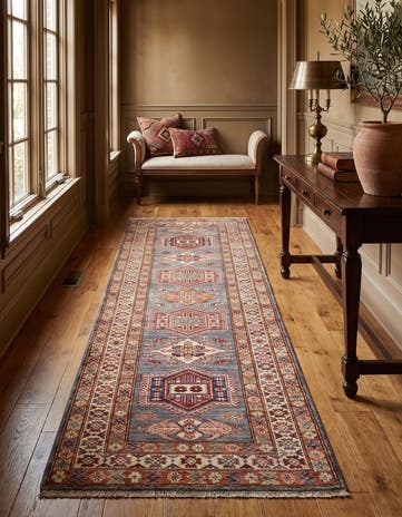 2' 10 x 9' 6 Hand Knotted Kazak Runner Rug