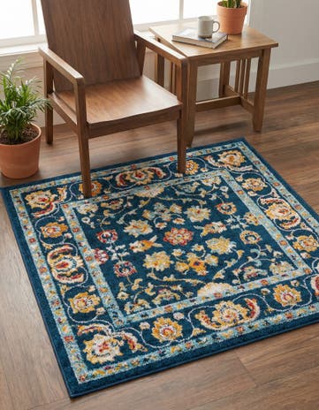 Navy Blue Aurelia Square Rug