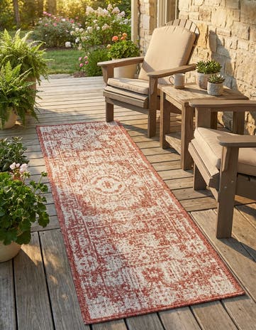 2' x 6' Easy-Clean Traditional Indoor / Outdoor Runner Rug