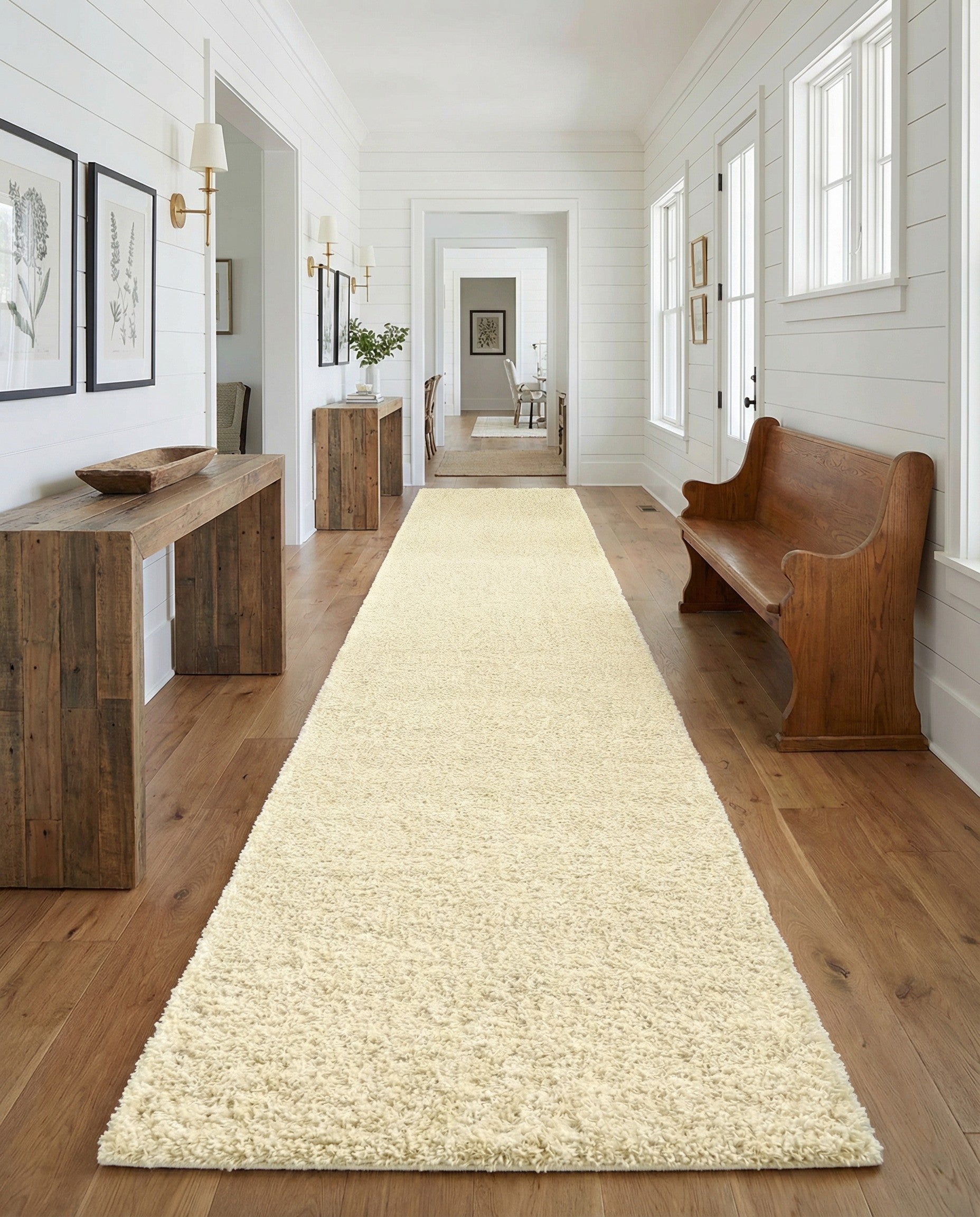2' 7 x 14' Solid Shag Runner Rug