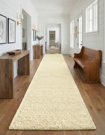 2' 7 x 14' Solid Shag Runner Rug