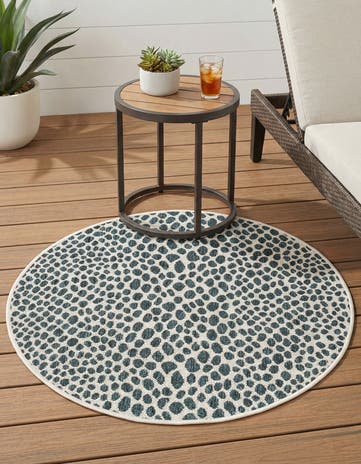 3' x 3' Easy-Clean Jill Zarin Indoor / Outdoor Round Rug