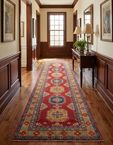 2' 9 x 10' 2 Hand Knotted Kazak Runner Rug