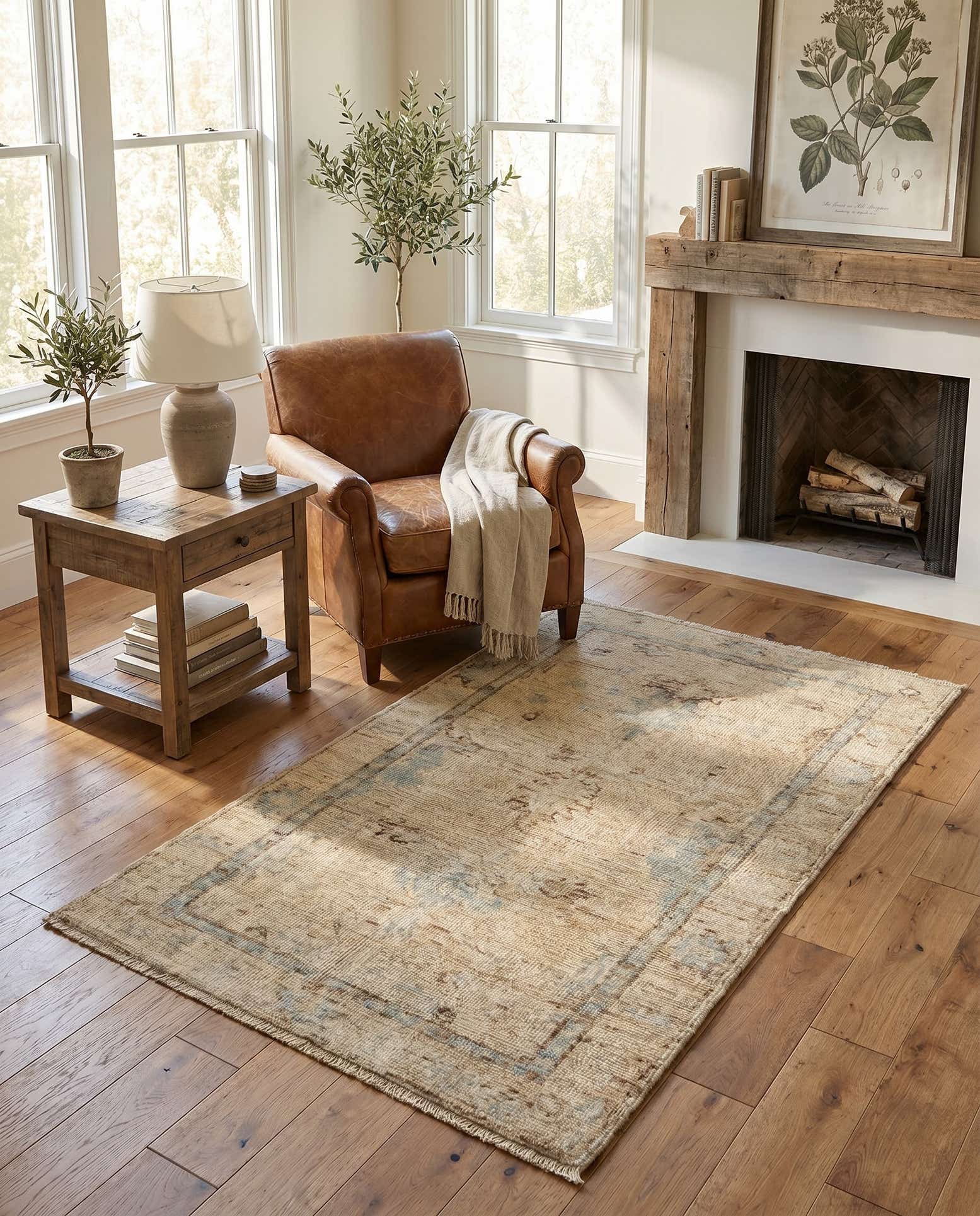 3' x 5' 2 Hand Knotted Oushak Wool Rug
