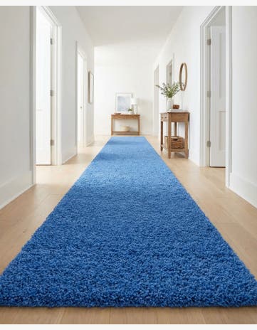 2' 7 x 19' 8 Solid Shag Runner Rug