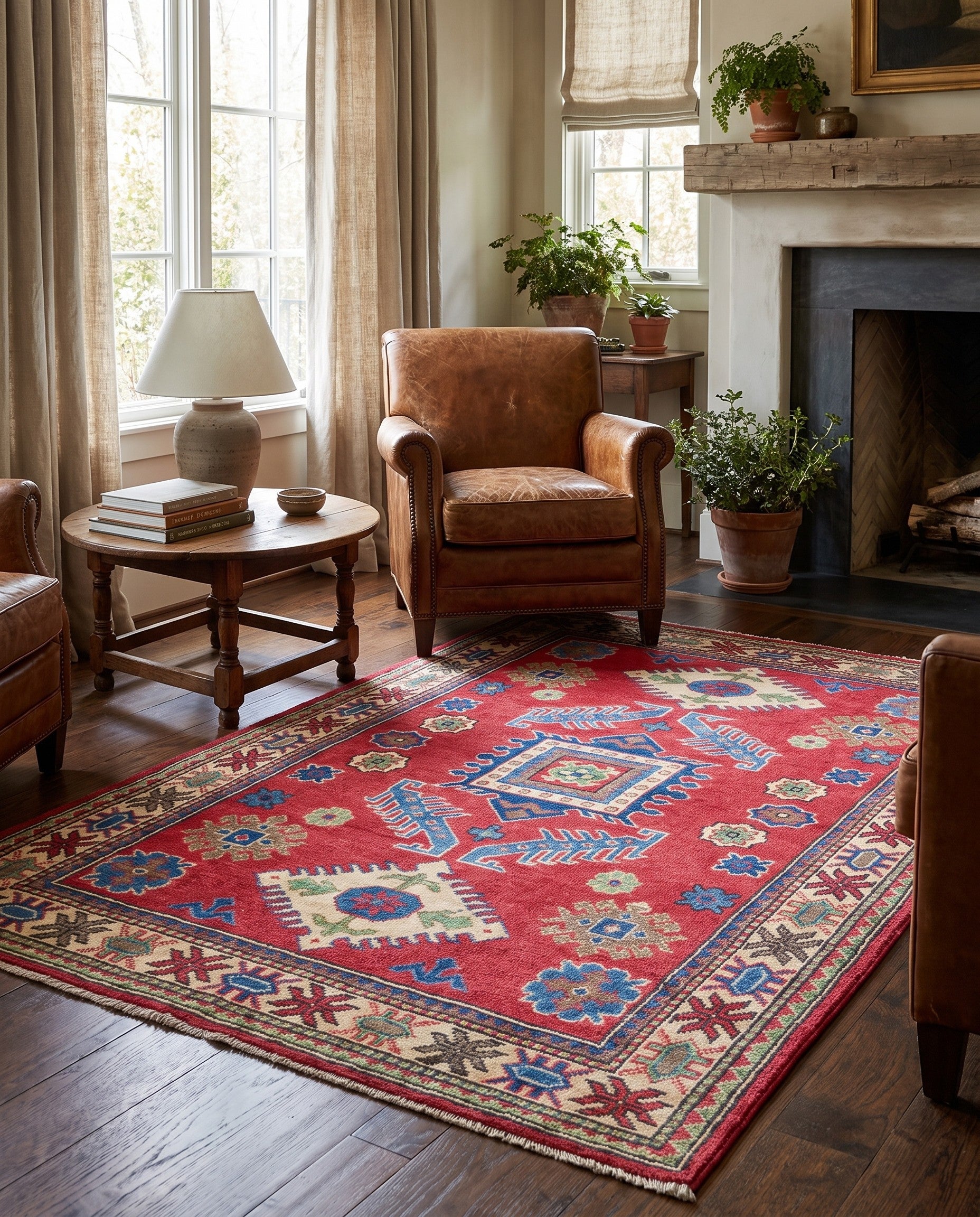 3' 5 x 5' 5 Hand Knotted Kazak Rug