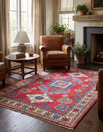 3' 5 x 5' 5 Hand Knotted Kazak Rug