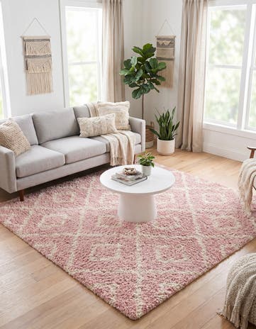 6' x 6' Lattice Shag Square Rug