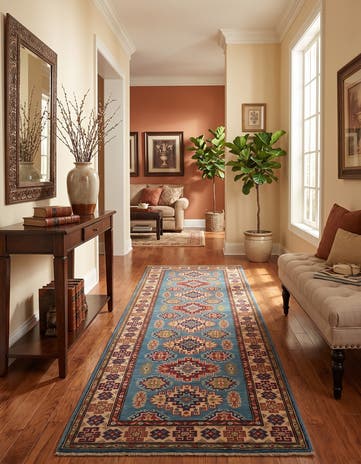 2' 9 x 9' 11 Hand Knotted Kazak Runner Rug