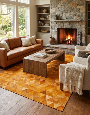 4' 11 x 8' Cowhide Stocks Rug