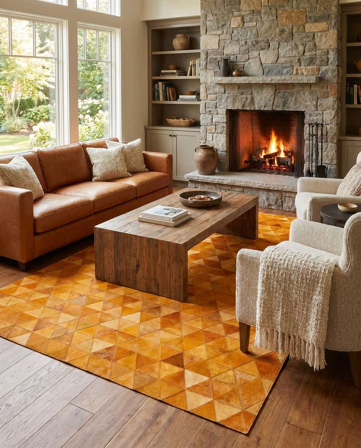 4' 11 x 8' Cowhide Stocks Rug