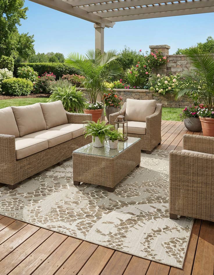 Detail image of 8' x 10' Washable Modern Indoor / Outdoor Rug