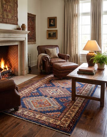 2' 11 x 4' 4 Hand Knotted Kazak Rug