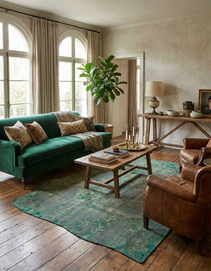 Detail image of 5' 7 x 9' 7 Hand Knotted Ultra Vintage Persian Wool Rug