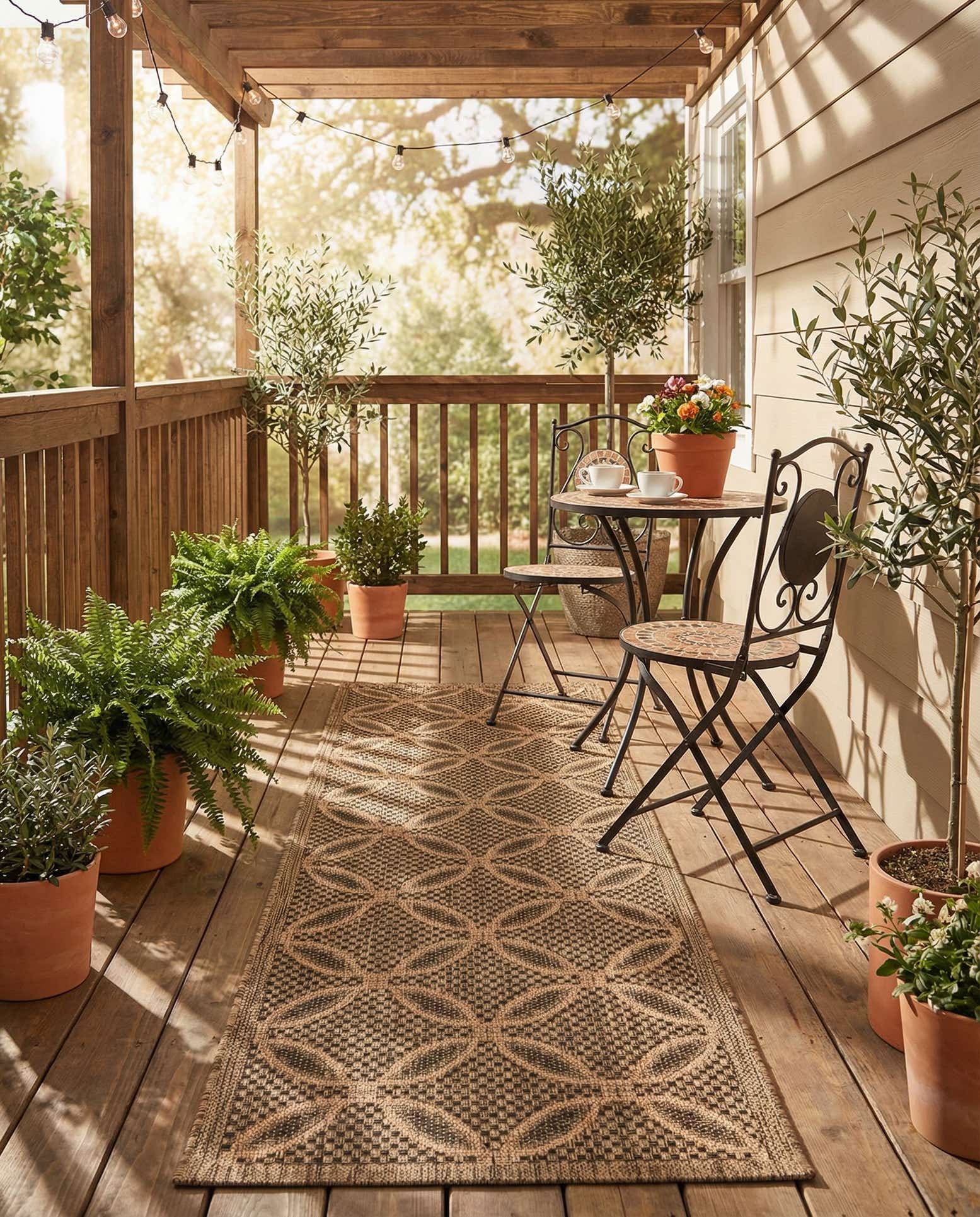 2' 2 x 6' Easy-Clean Trellis Indoor / Outdoor Runner Rug