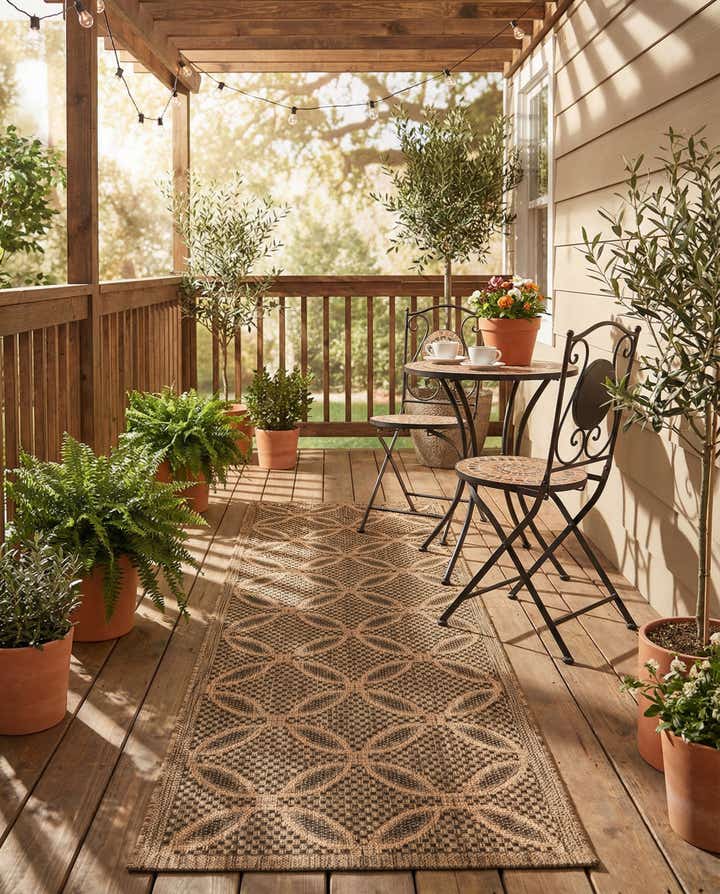 2' 2 x 6' Easy-Clean Trellis Indoor / Outdoor Runner Rug