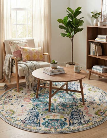 Ivory Charleston Round Rug