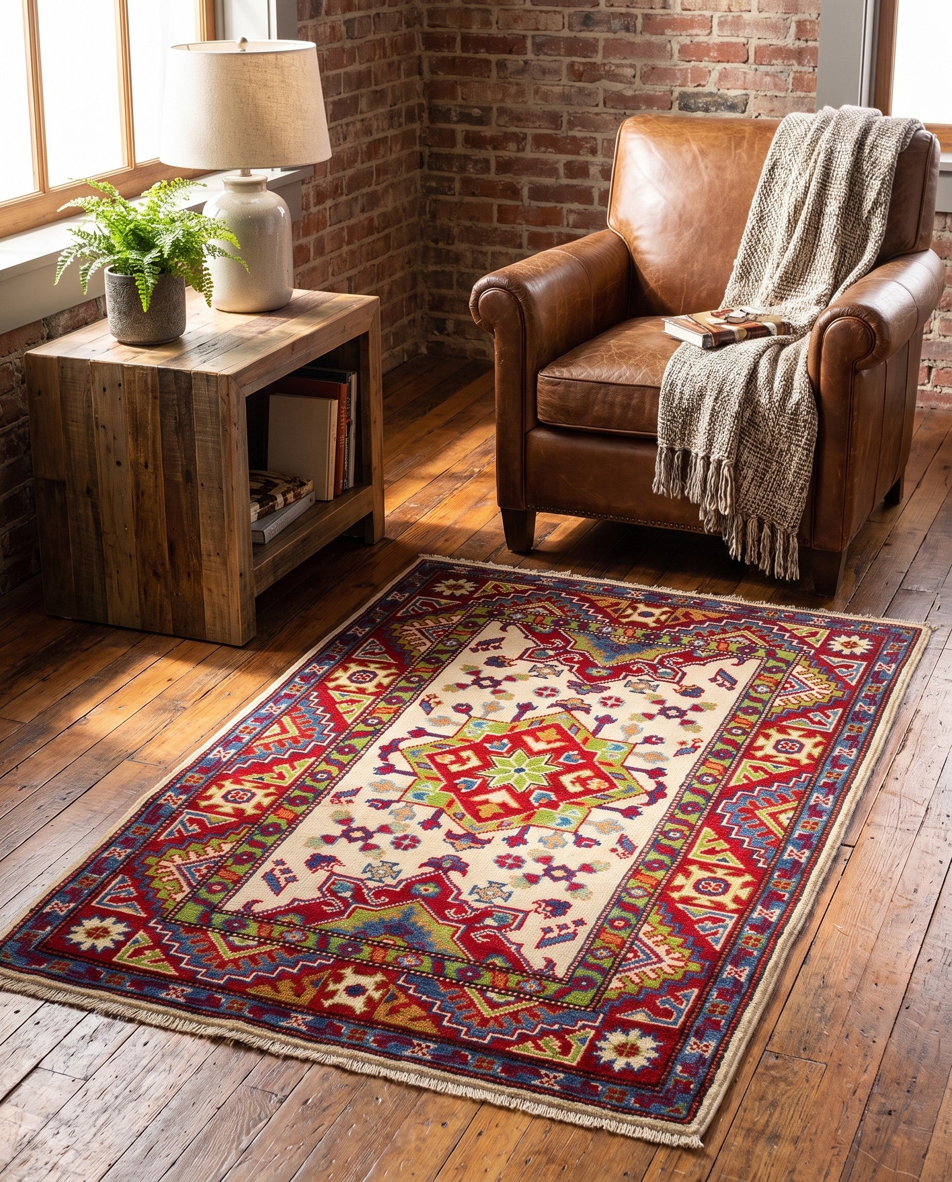 2' 8 x 4' 1 Hand Knotted Kazak Rug
