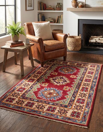 2' 6 x 4' 4 Hand Knotted Kazak Rug