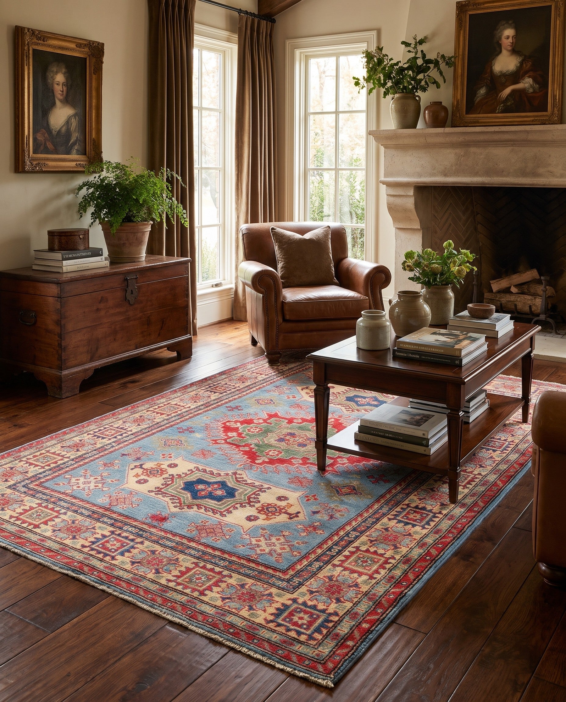 5' 3 x 7' 2 Hand Knotted Kazak Rug