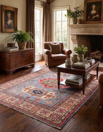 160cm x 220cm Noué main Kazak Tapis