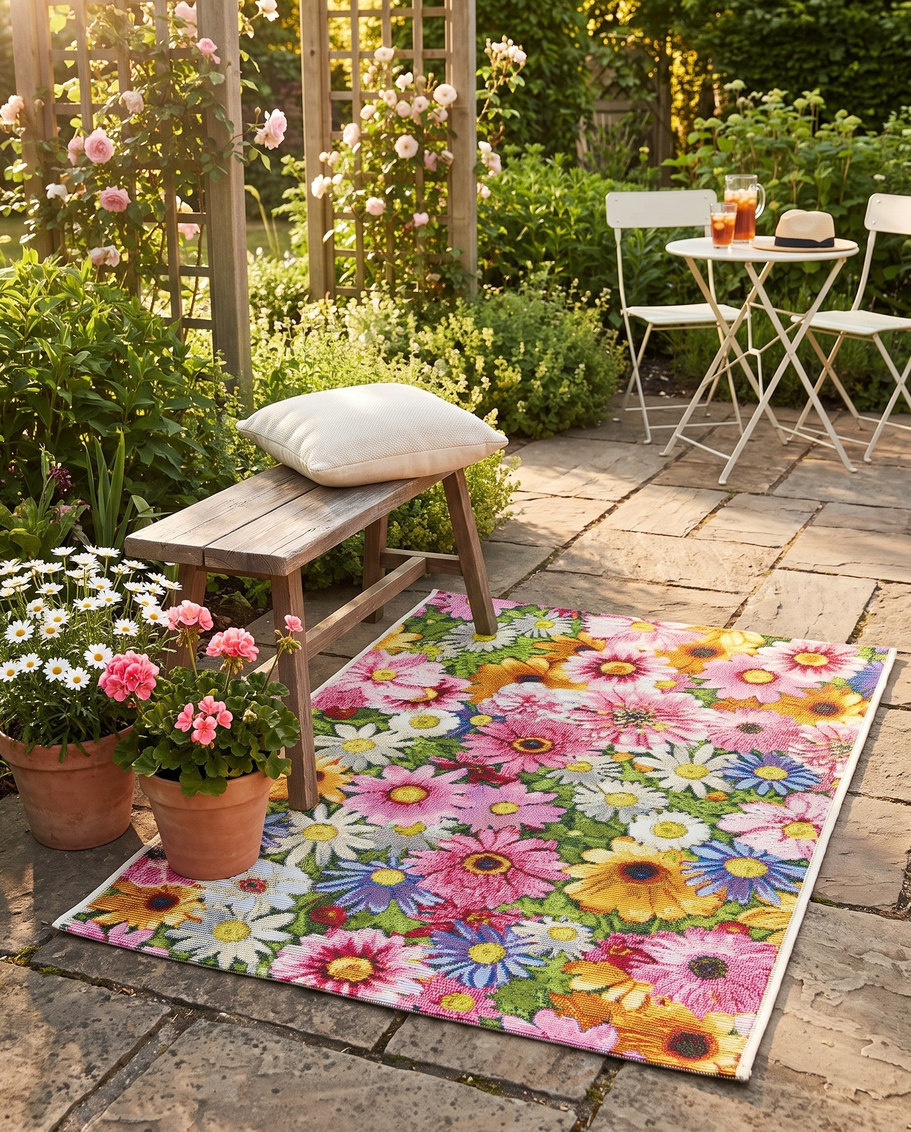 Easy-Clean Botanical Indoor / Outdoor Rug