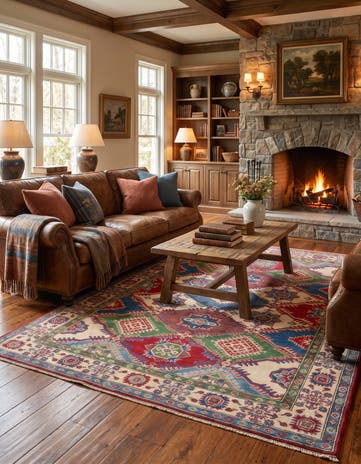 5' x 7' 2 Hand Knotted Kazak Rug