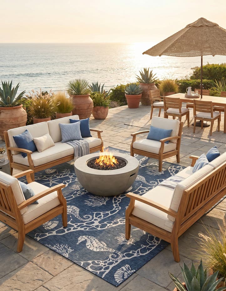 13' x 13' Easy-Clean Coastal Indoor / Outdoo...