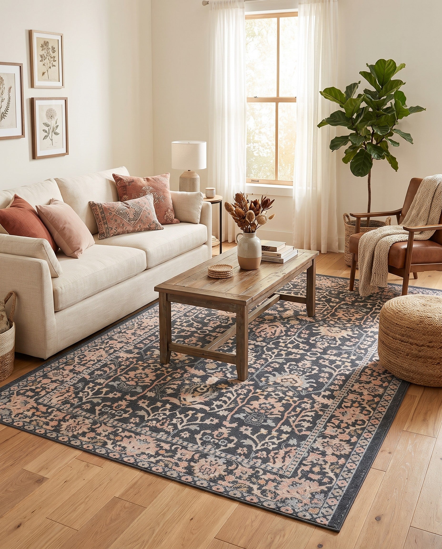 Navy Blue Kamala Washable Rug