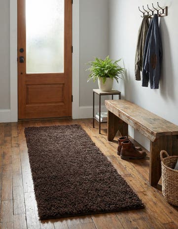 2' x 5' Solid Shag Runner Rug