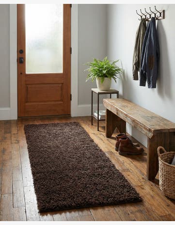 2' x 5' Solid Shag Runner Rug
