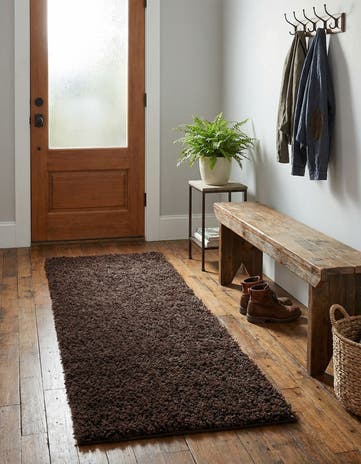 2' x 5' Solid Shag Runner Rug