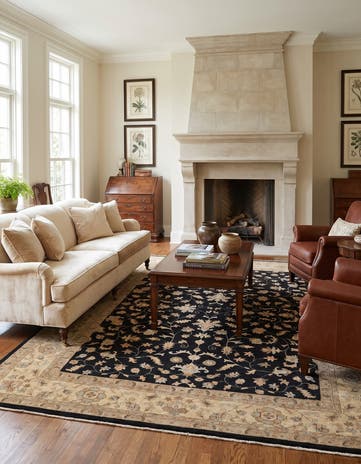 9' 3 x 11' 6 Hand Knotted Ziegler Rug