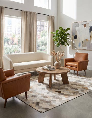 4' 1 x 6' Cowhide Stocks Rug