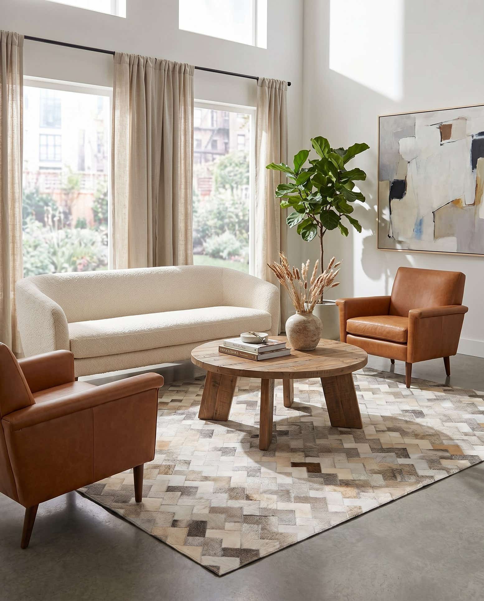 4' 1 x 6' Cowhide Stocks Rug