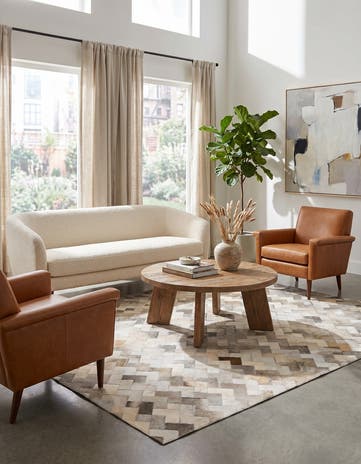 4' 1 x 6' Cowhide Stocks Rug